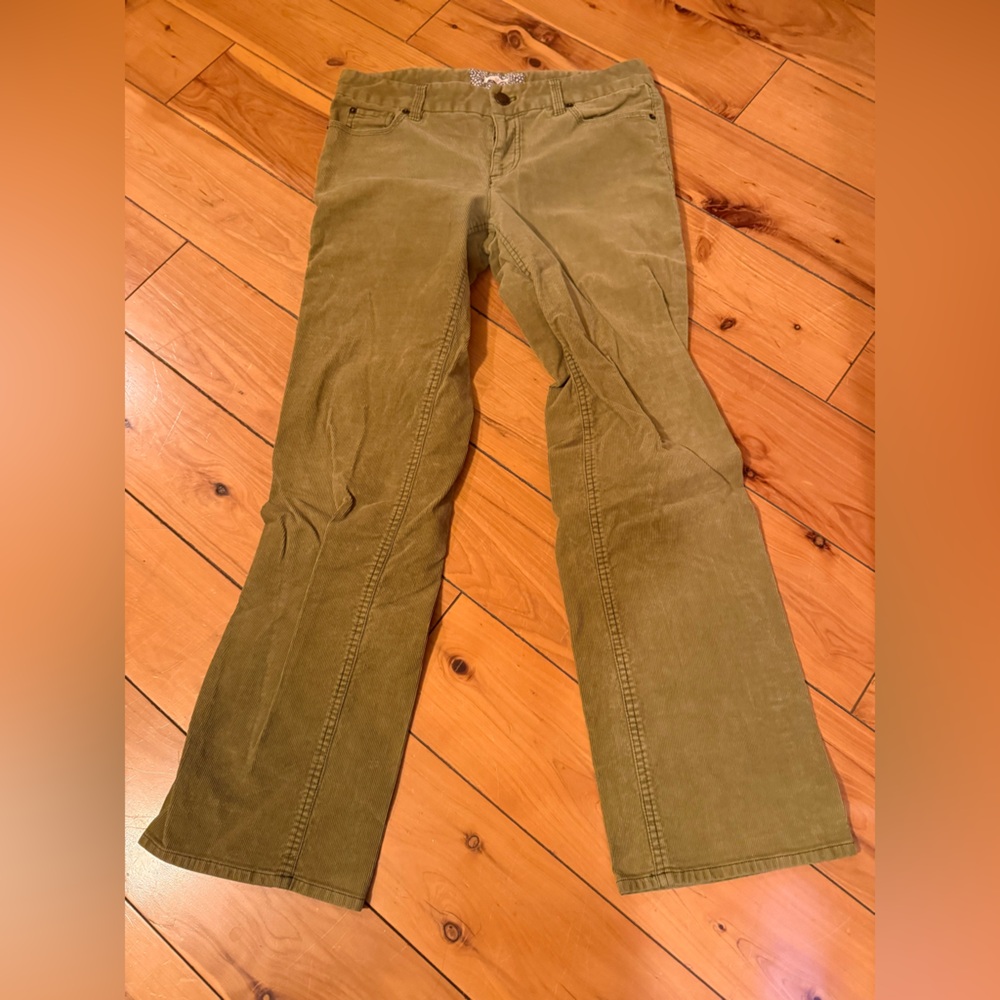 J. Crew Womens Corduroy 5 Pocket Bootcut Pants in Olive 6S